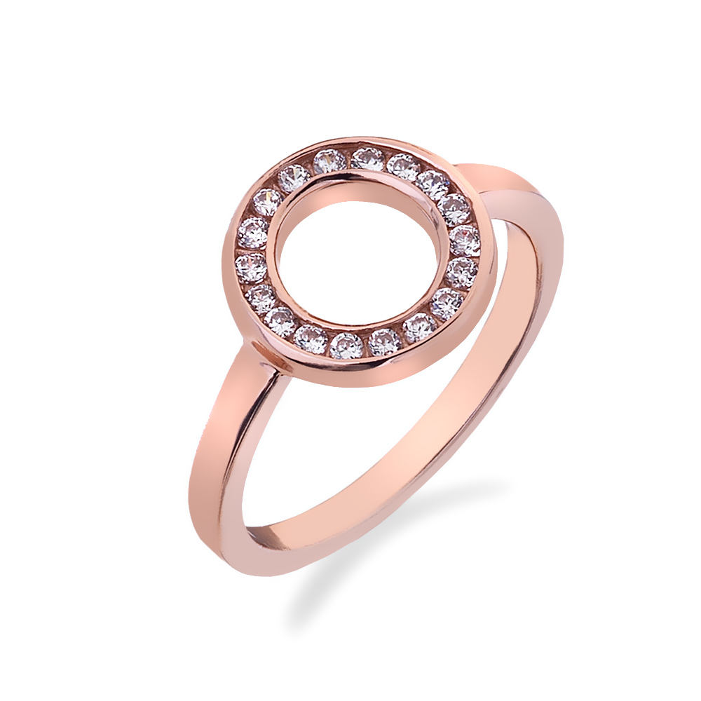 Stříbrný prsten Hot Diamonds Emozioni Saturno Rose Gold | HotDiamonds.cz